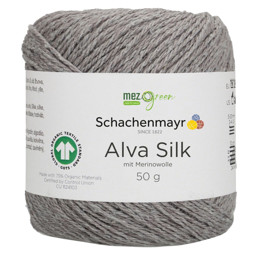 Пряжа Alva Silk Schachenmayr 092 Светлый серый