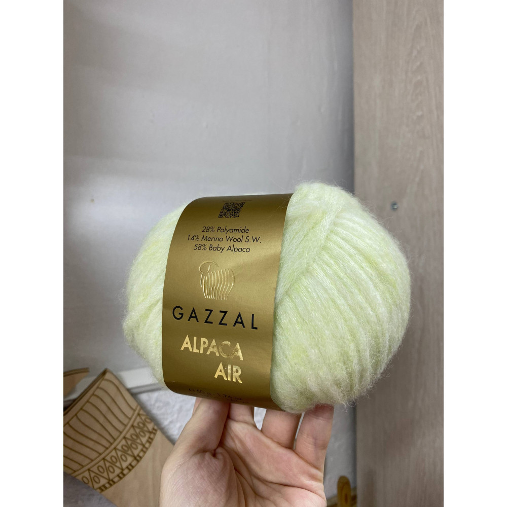 Пряжа Alpaca Air Gazzal 91 Светлый салатовый меланж 