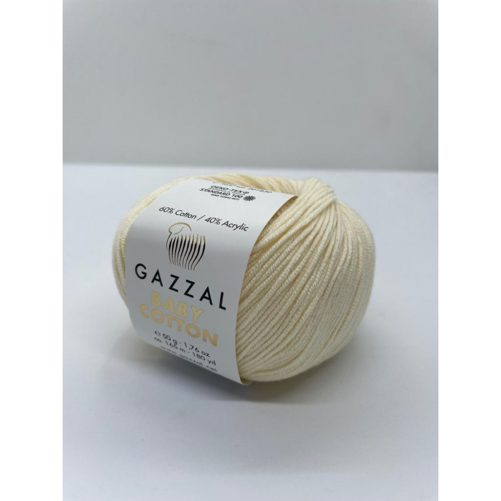 Пряжа Baby Cotton Gazzal 3437 Сливочный