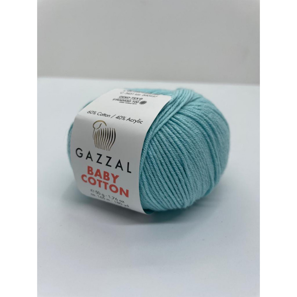 Пряжа Baby Cotton Gazzal 3451 Бирюза