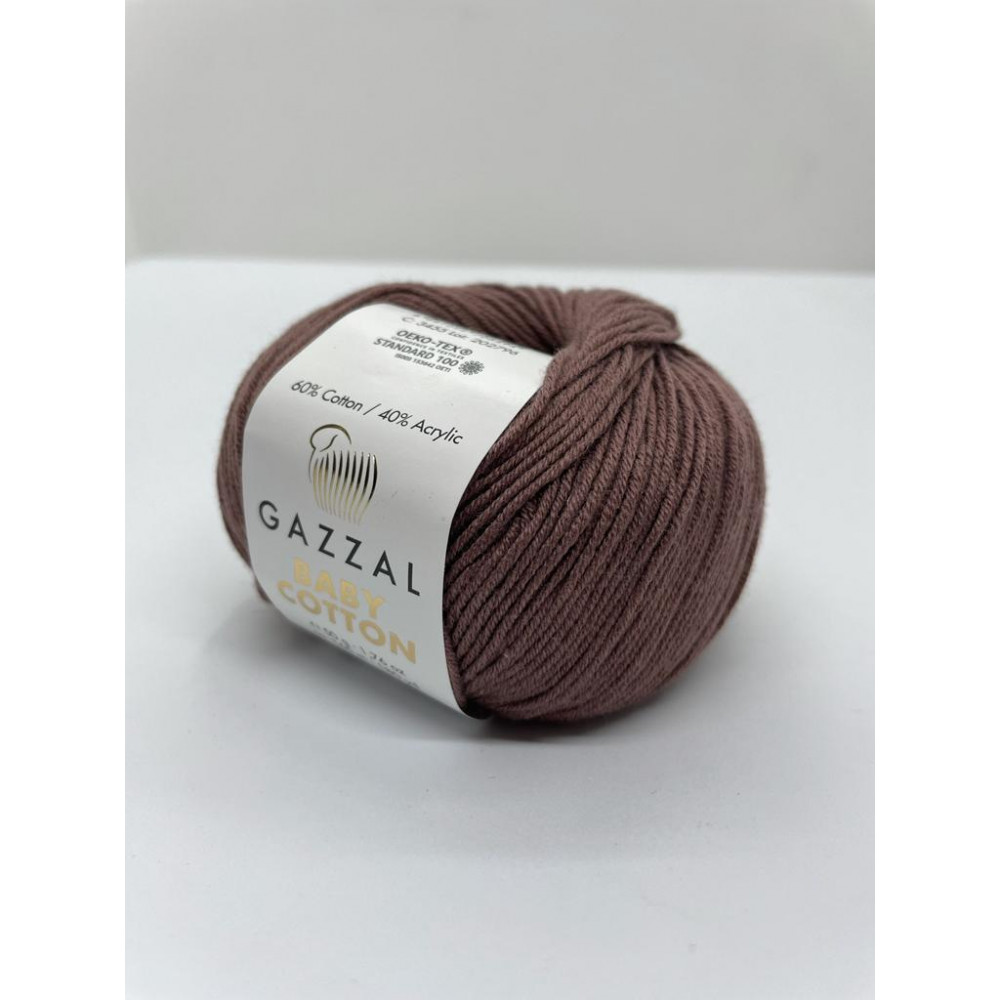 Пряжа Baby Cotton Gazzal 3455 Какао