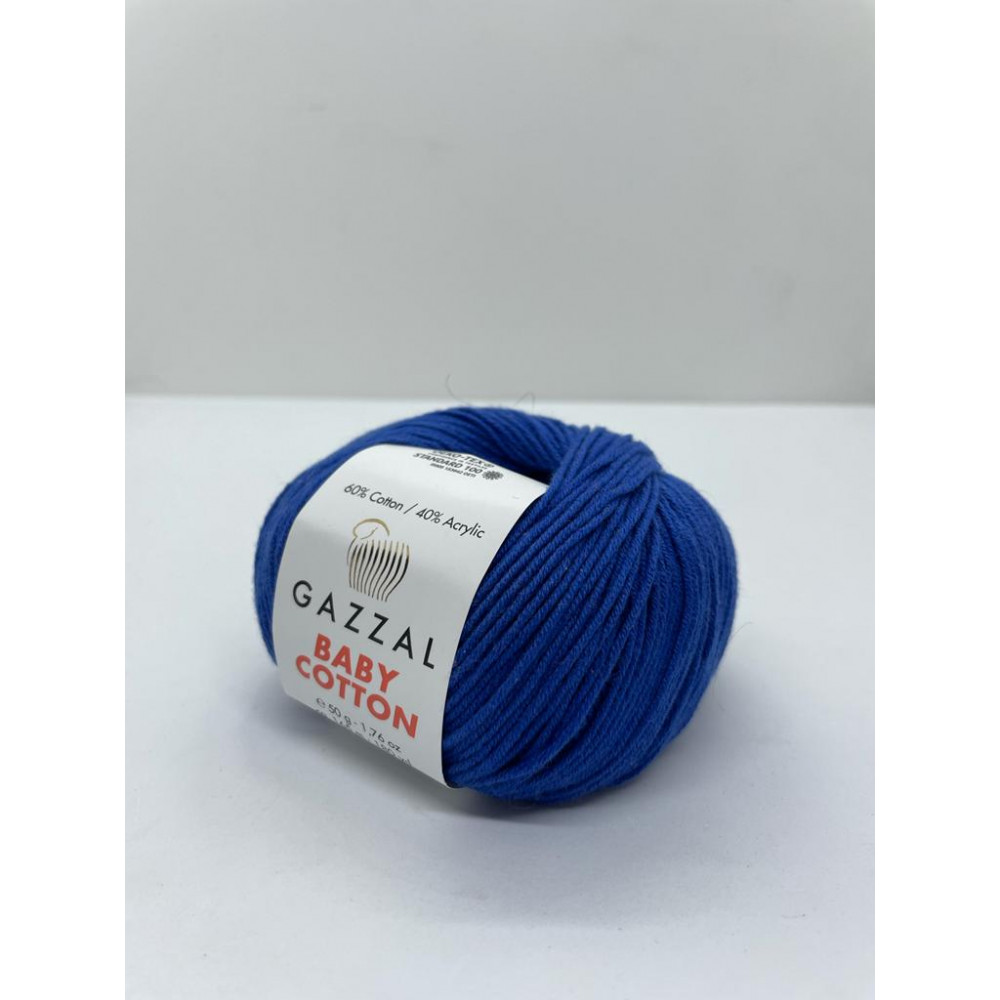 Пряжа Baby Cotton Gazzal 3421 Королевский синий