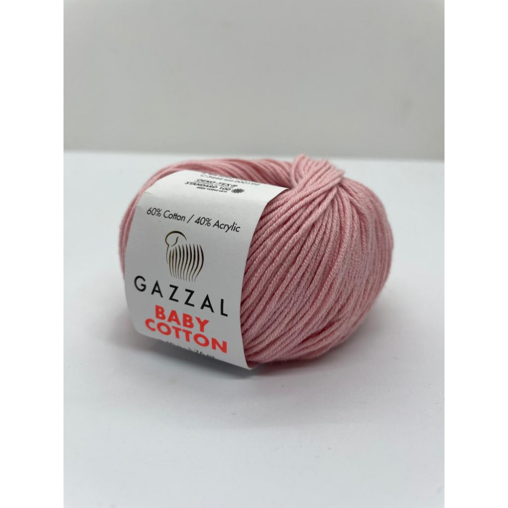 Пряжа Baby Cotton Gazzal 3444 Пудра