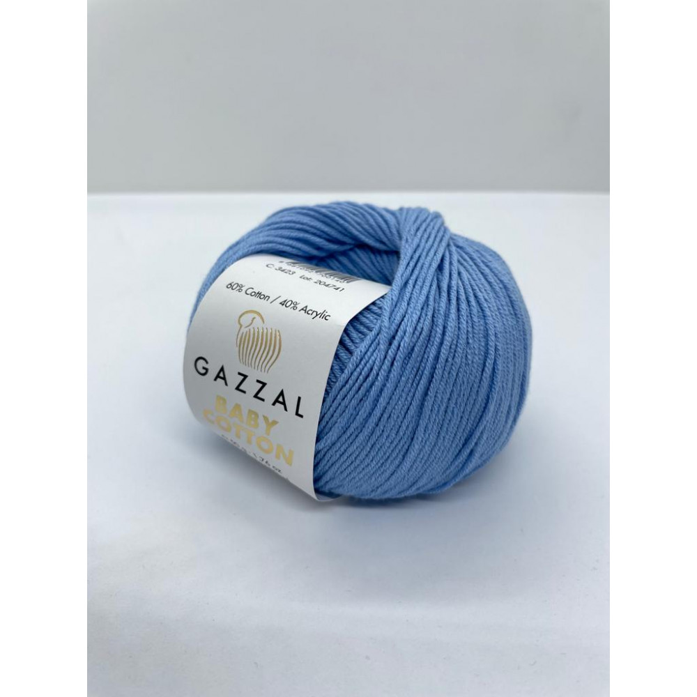 Пряжа Baby Cotton Gazzal 3423 Небесный голубой