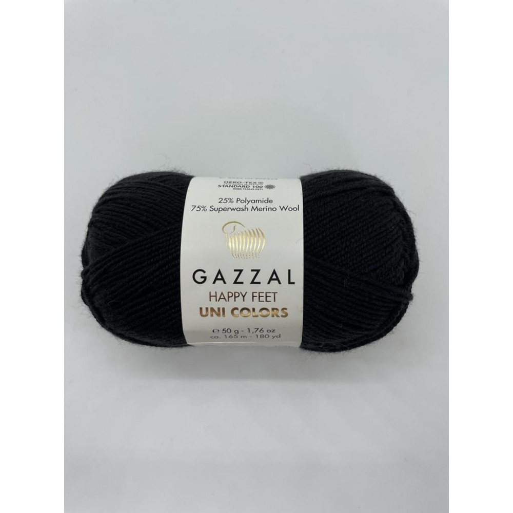 Пряжа Happy Feet Uni Colors Gazzal 3554 Чёрный