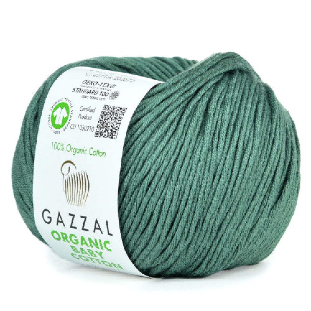 Пряжа Organic Baby Cotton Gazzal 427 Морской зелёный