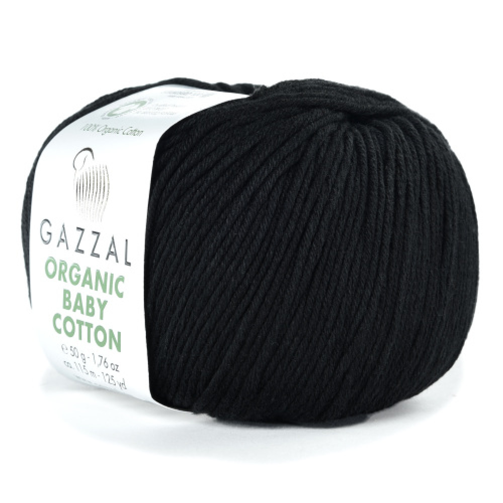 Пряжа Organic Baby Cotton Gazzal 430 Чёрный