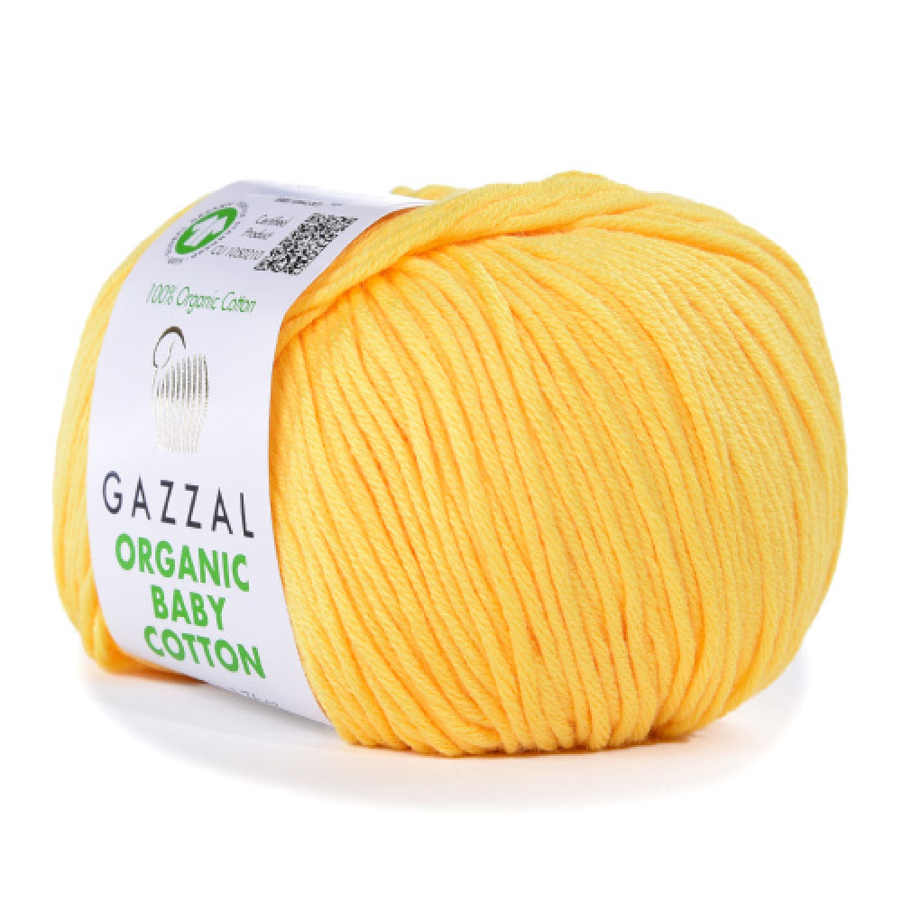Пряжа Organic Baby Cotton Gazzal 446 Жёлтый