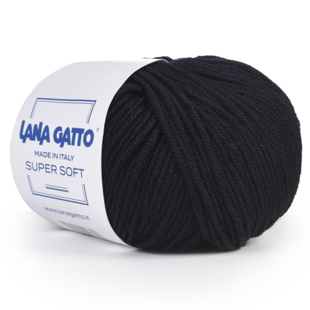 Пряжа Super Soft LANA GATTO 10008 Чёрный