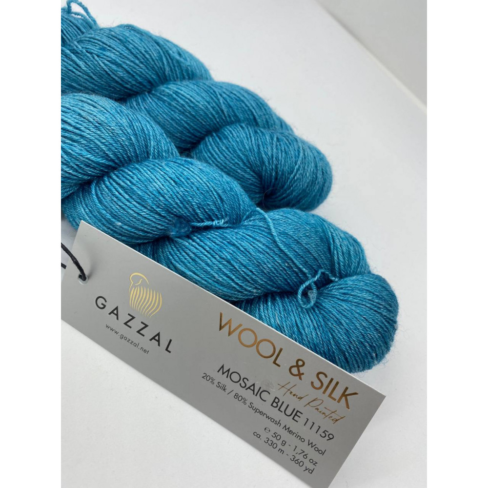 Пряжа Wool&Silk Gazzal 11159 Голубая мозаика